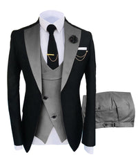 Fashion 3 Pieces Men Suit Formal Business Suits Champagne Beige Tuxedos for Wedding Groom Blazer+Pants+Vest