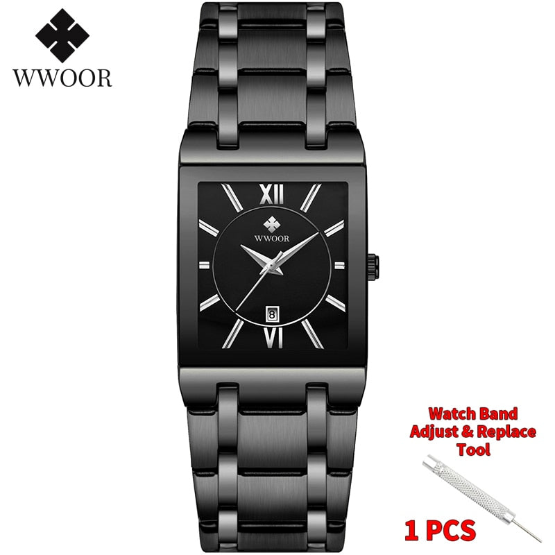 Relogio Masculino Gold Watch Men Square