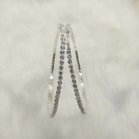 Sexy Rhinestone Large Round Earrings suitable for women's fashion shiny crystal earrings girl party earrings jewelry accessories