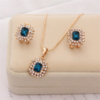 Hesiod Women Austrian Crystal Luxury Alloy Rhinestone Jewelry Sets Necklace Earrings sets