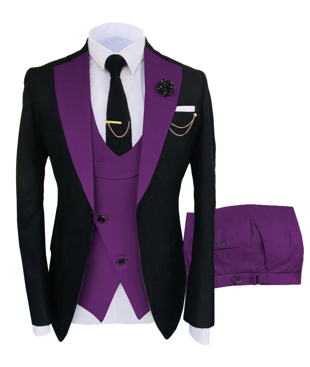 Fashion 3 Pieces Men Suit Formal Business Suits Champagne Beige Tuxedos for Wedding Groom Blazer+Pants+Vest