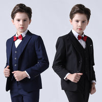 Spring Autumn Formal Children's Dress Suit Flower Boy Wedding Party Performance Costume Kids Blazer Vest Pants Clothes Set