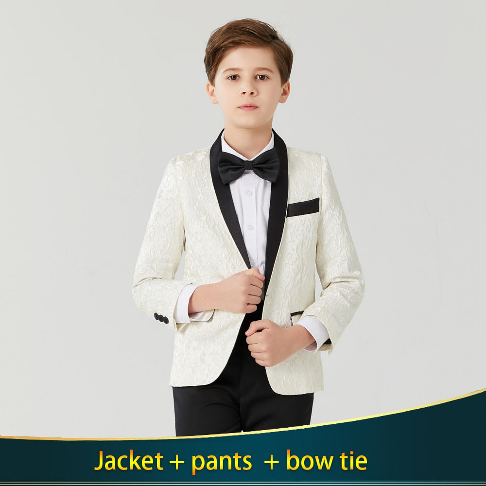 Boy's Casual Suit Blazer  Flower Boy Suit Dress For Wedding Children Formal Blazer Clothes Children's Jacquard suit coat