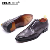 Handmade Mens Wingtip Oxford Shoes\