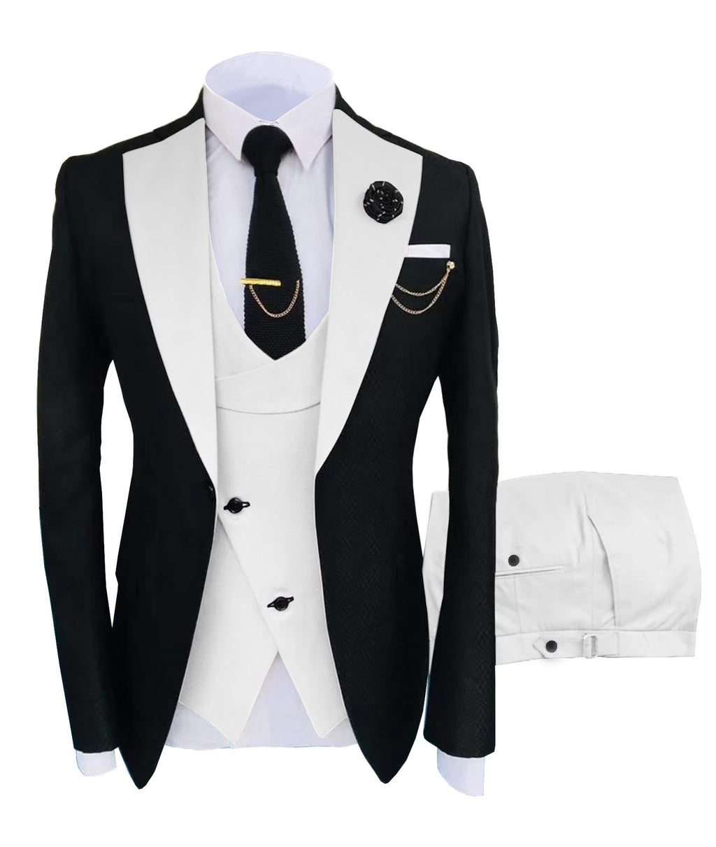 Fashion 3 Pieces Men Suit Formal Business Suits Champagne Beige Tuxedos for Wedding Groom Blazer+Pants+Vest