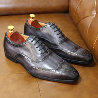 Handmade Mens Wingtip Oxford Shoes\