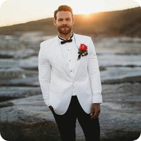 White Men Suits Tuxedo Blazer Slim Fit