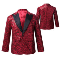iiniim Boys Suits For Wedding Costume Banquet Party Stage Performance Suit Boys Stylish Sequins Suit Jacket Coat Blazer Tuxedo