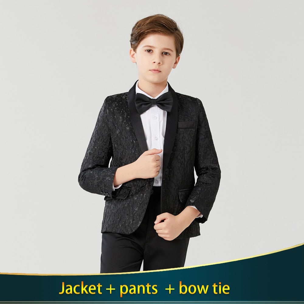 Boy's Casual Suit Blazer  Flower Boy Suit Dress For Wedding Children Formal Blazer Clothes Children's Jacquard suit coat