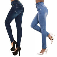 Brand New High Quality Wholesale Woman Denim Pencil Pants Top Brand Stretch Jeans High Waist Pants Women High Waist Jeans