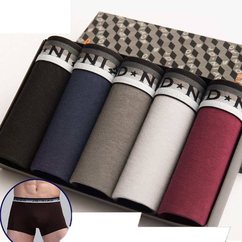 5Pcs/lot Men Underwear Cotton Boxer shorts