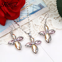 Hesiod Women Austrian Crystal Luxury Alloy Rhinestone Jewelry Sets Necklace Earrings sets