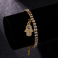 Classic Turkish Evil Eye Bracelet for Women Luxury AAA Cubic Zircon CZ Hamsa Hand Charm Bracelet Trend Female Party Jewelry Gift