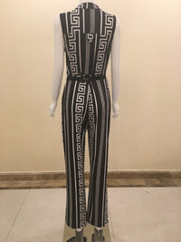 Women V-neck Geometric Print Sleeveless Jumpsuit Long Pants 2021 Summer Female Elegant Rompers Playsuit Overalls for Women XXL