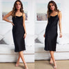Women Lady Dress Casual Homewear Summer Long Silk Dress Bodycon Solid Spaghetti Straps Slip Sundress Casual Babydoll Clothing