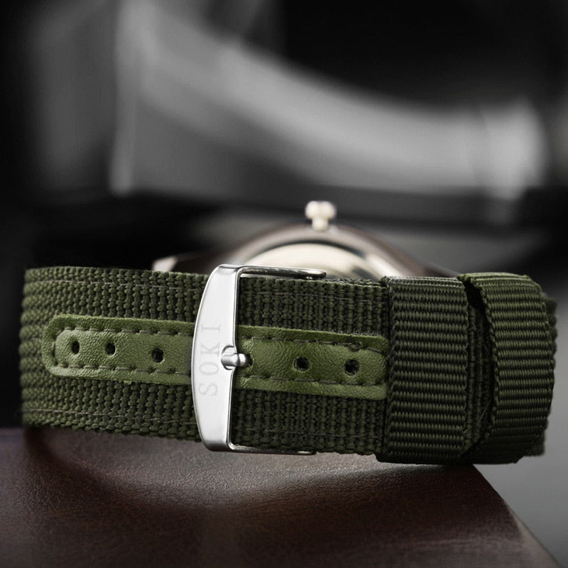 Classic Fashion Sport Men's Watch Military Nylon Band Calendar