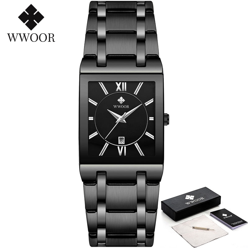 Relogio Masculino Gold Watch Men Square