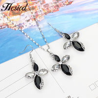 Hesiod Women Austrian Crystal Luxury Alloy Rhinestone Jewelry Sets Necklace Earrings sets