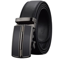 Luxury Automatic Buckle Genuine Leather Strap Black Brown Belt