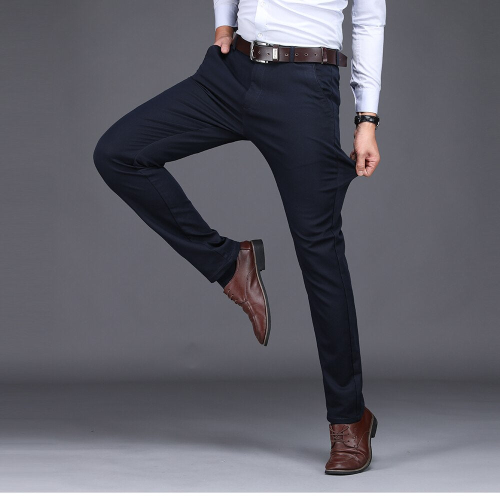 New Spring Men's Fashion Business Casual Suit Pants