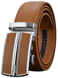 Luxury Automatic Buckle Genuine Leather Strap Black Brown Belt