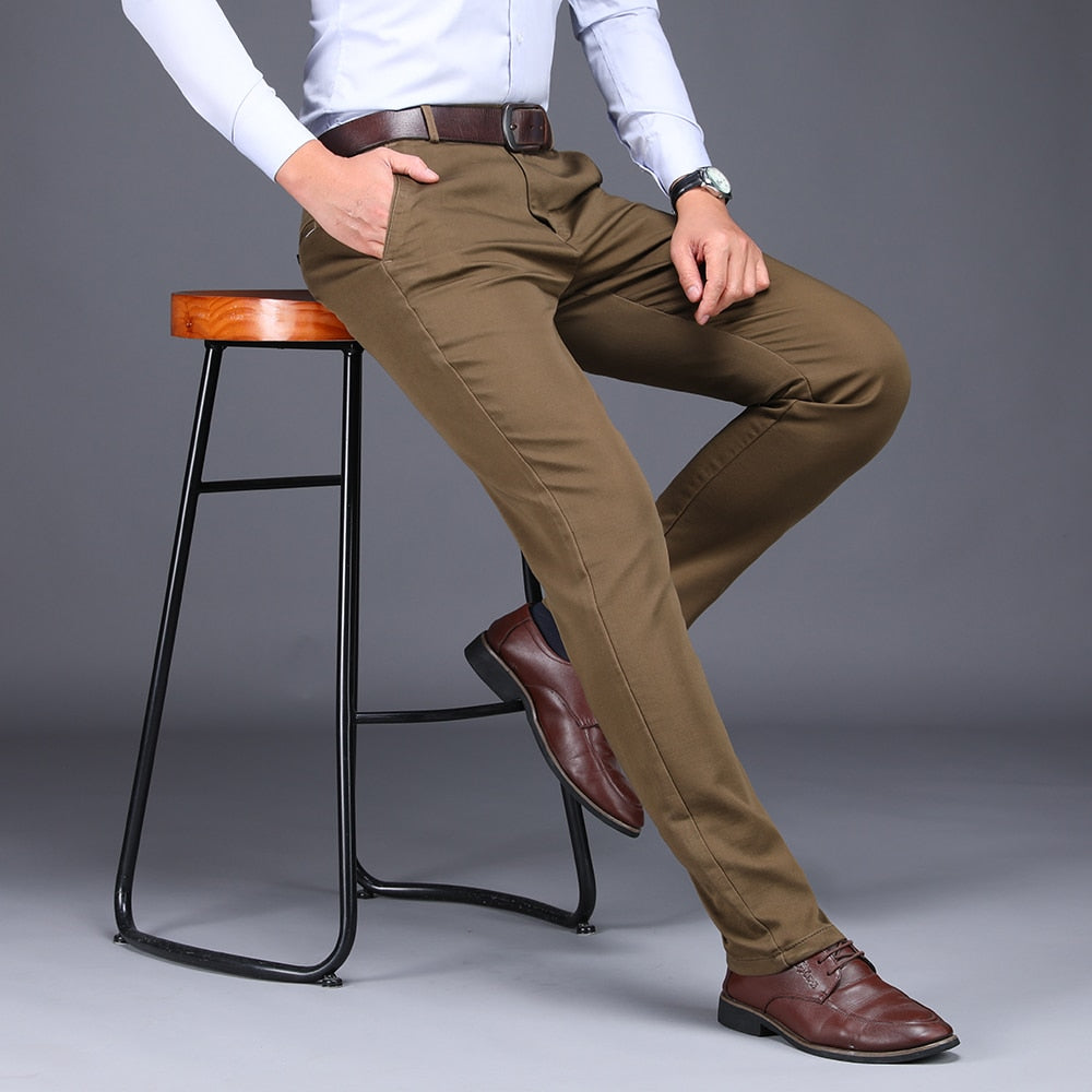 New Spring Men's Fashion Business Casual Suit Pants