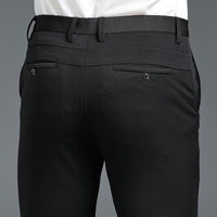 Men's New Fashion Solid Casual Slim Zippered Business Pants