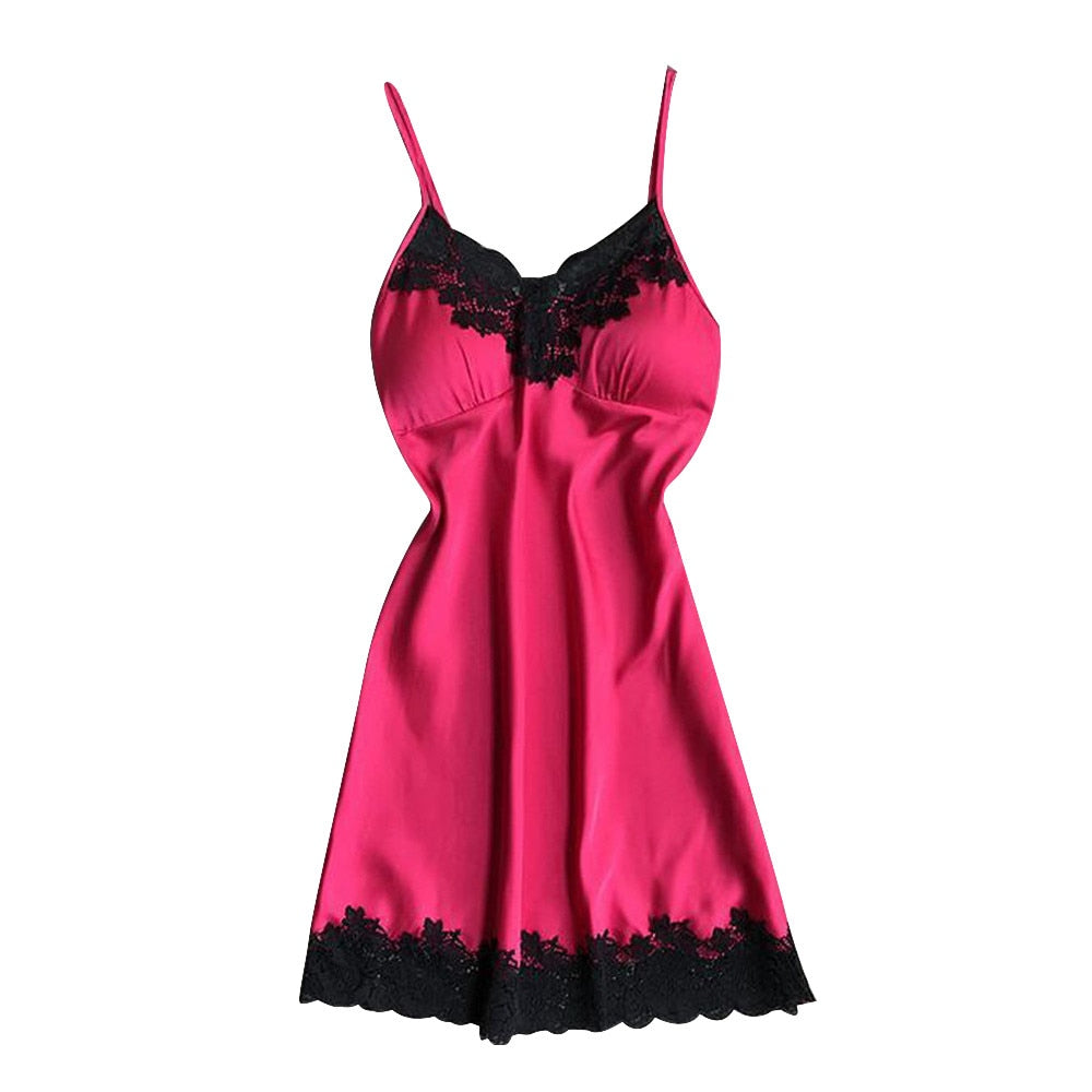 sexy sleepwear satin nightgown For Women Ladies Sleeveless Nightwear nightgown Nightdress