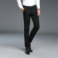 Men's New Fashion Solid Casual Slim Zippered Business Pants