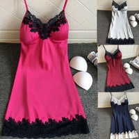 sexy sleepwear satin nightgown For Women Ladies Sleeveless Nightwear nightgown Nightdress