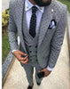 Wave point Three Pieces Men Dress Suits Casual Commuter suits (Blazer+Vest+Pants)