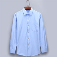 Men's Dress Shirts French Cuff Slim Fit Blue White Long Sleeved  Shirt