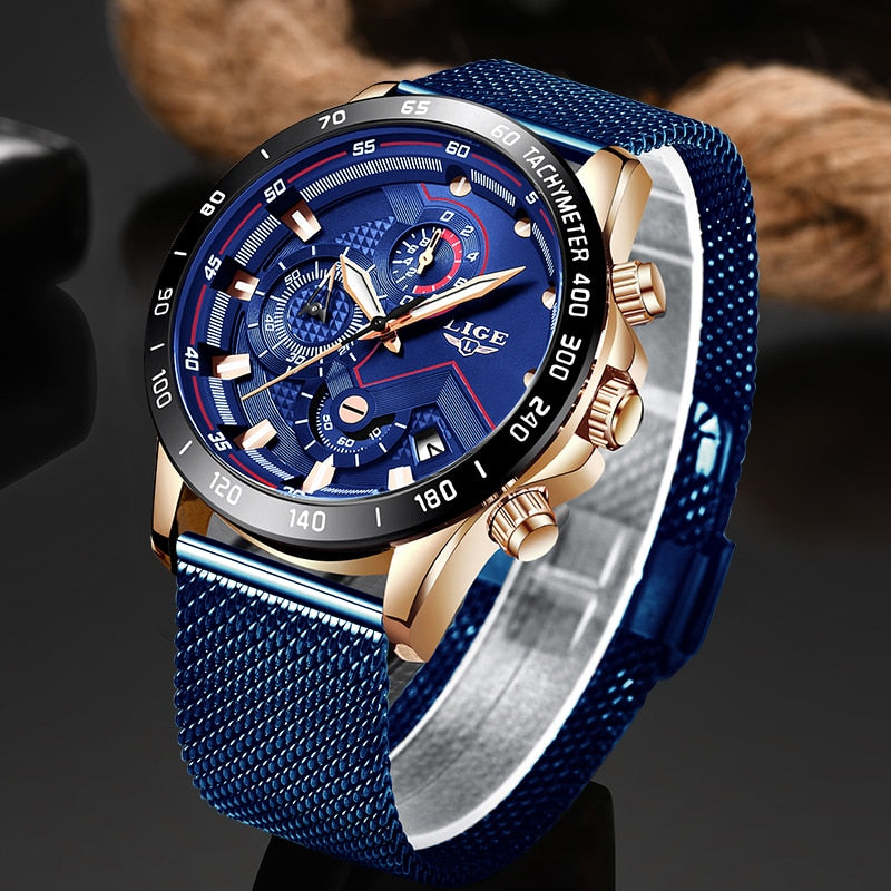 Top Brand Luxury WristWatch Quartz Clock Blue Watch