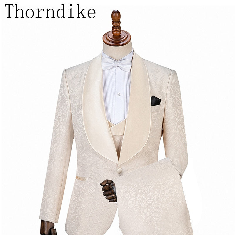 One Button Groom Tuxedos Shawl Lapel Groomsmen Suits