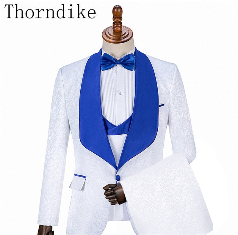 One Button Groom Tuxedos Shawl Lapel Groomsmen Suits