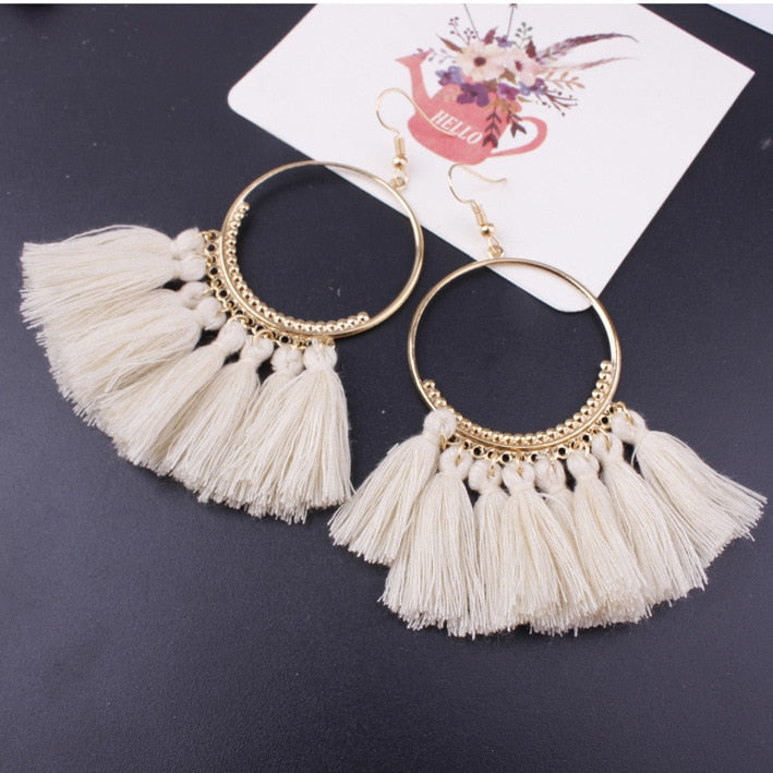 Exknl Brand Tassel Earrings For Women Fringed Statement Earrings Bohemian Summer Party Earrings Fashion Jewelry wholesale Bijoux