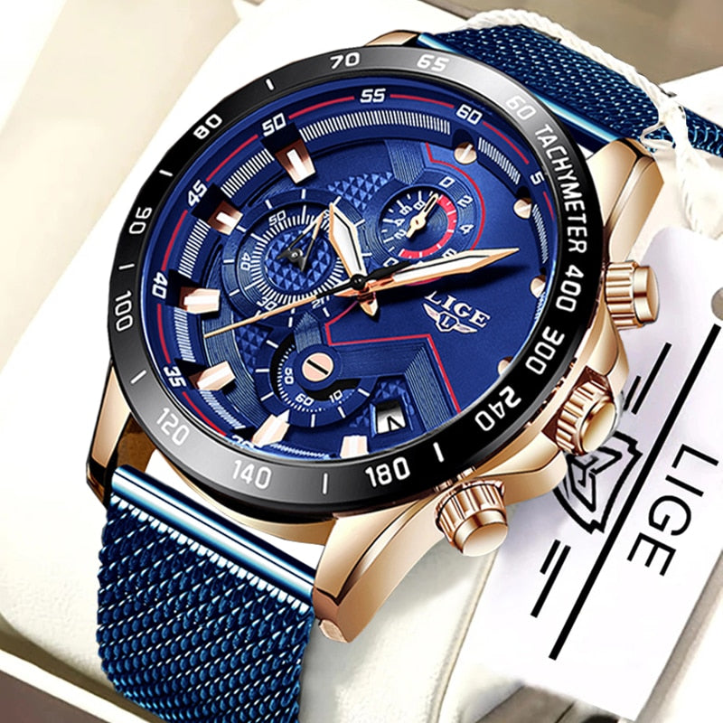 Top Brand Luxury WristWatch Quartz Clock Blue Watch