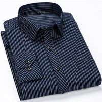 Men's Classic Standard-fit Plaid/striped Social Office Dress Shirt