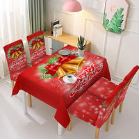 Waterproof Christmas Tablecloth And Chair Cover Elastic Santa Claus Rectangular Dinning Table Cover Cloth for Party Events Decor