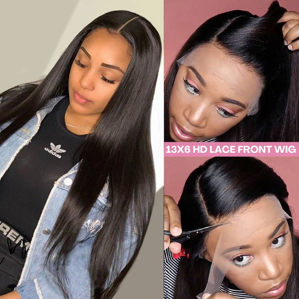 Sapphire Straight 360 Lace Frontal Wigs Glueless 13X6 HD