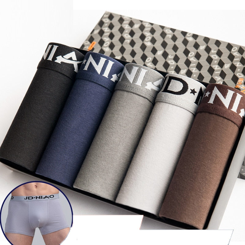 5Pcs/lot Men Underwear Cotton Boxer shorts