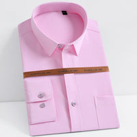 Men's Casual Thin Stretch Long Sleeve Dress Shirts