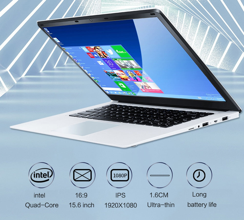 DHL Free shipping Laptop 15.6 inch 8GB RAM  1TB SSD intel J3455 Quad Core Windows 10 Notebook Computer FHD Display Ultrabook