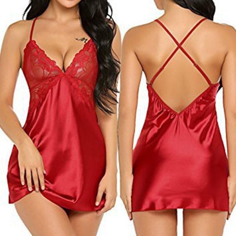 Nightgown Sexy Ladies Underwear Ladies Silk Lace Robe Sexy Dress Women Babydoll Pajamas Nightdress