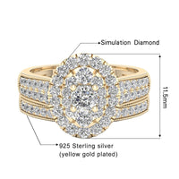 Wedding Ring Top Jewerly 100% Genuine Gold Plated 925 Sterling Silver Diamond Engagement Rings Romantic Zircon Women Jewelry