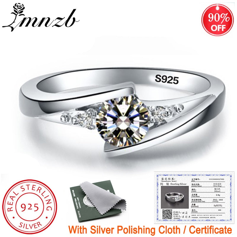 Free Sent Certificate 100% 925 Sterling Silver 0.75ct