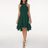 Women's Elegant Sleeveless Chiffon Dress Solid High Waist Halter