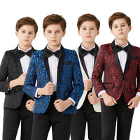 Boy's Casual Suit Blazer  Flower Boy Suit Dress For Wedding Children Formal Blazer Clothes Children's Jacquard suit coat