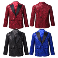 iiniim Boys Suits For Wedding Costume Banquet Party Stage Performance Suit Boys Stylish Sequins Suit Jacket Coat Blazer Tuxedo