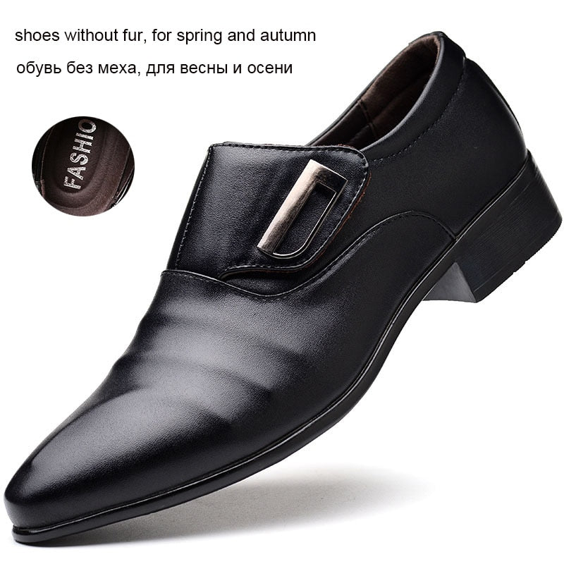 Leather Formal Shoes Men Slip On Office Shoes